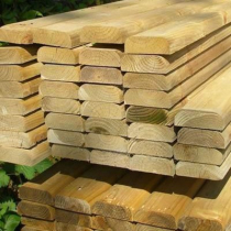 3.6x88x38'D'RAIL(80x33mm fin) GREEN TREATED(12'x31/2"x11/2")