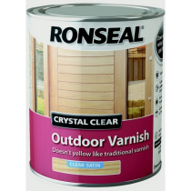 RONSEAL CRYSTAL CLEAR OUTDOOR VARNISH CLEAR SATIN 750ml