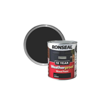 RONSEAL 10 YEAR WEATHERPROOF WOOD PAINT BLACK GLOSS 750ml