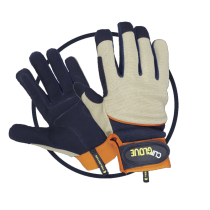 GEN. PURPOSE LARGE CLIP GLOVES MEDIUM DUTY - DARK BLUE &WHITE