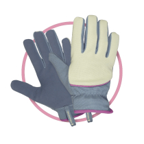 STRETCH FIT MEDIUM CLIP GLOVES LIGHT DUTY - BLUE & WHITE