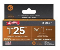 T25 7/16" - 11mm STAPLES(1000) ROUND CROWN ARROW