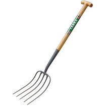 5 PRONG MUCK FORK - L/SOCKET WOOD T HANDLE