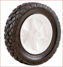 8" SEMI-PNEUMATIC RUBBER REPLACEMENT TIRE PLASTIC WHEEL