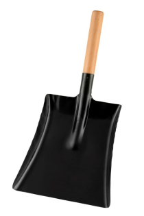 HOUSEHOLD SHOVEL(BLACK) 9" WOOD HANDLE