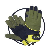 SHOCK ABSORB MED. CLIP GLOVES HEAVY DUTY - DARK BLUE & GREEN