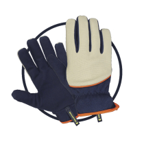 STRETCH FIT MEDIUM CLIP GLOVES LIGHT DUTY - DARK BLUE & WHITE