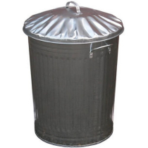 Ambassador Galvanised Bin with Steel Lid