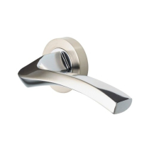 127mm Auva Lever Handles 50mm Round Rose - Chrome/Nickel