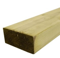 3.6x100x47 SAWN RAIL GREEN TREATED (12'x4"x2")