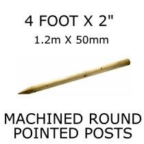 1.2x50mm M.ROUND (4'x2") Pointed & Treated Stake