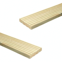 4.2mx146x28mm DECKING BOARD DUAL PROFILE TREATED GREEN