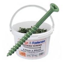 DECK SCREW 8x2 4.5x50mm PLATED GREEN TUB OF 1000