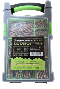 PERFORMANCE POZI WOOD SCREWS CASE (900) assorted sizes