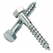 M6x100mm COACH SCREWS BZP HEX HEAD PACK/4