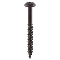 10g x 1.1/2" ROUND HEAD SCREWS BLACK JAPANNED BAG/25