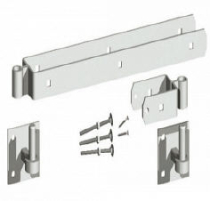 24" DOUBLE STRAP HINGE SET WITH HOOKS ON PLATE GALV(PACK)