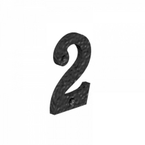 NUMBER 2 BLACK 75mm NUMERAL ORNAMENTAL DOOR FURNITURE