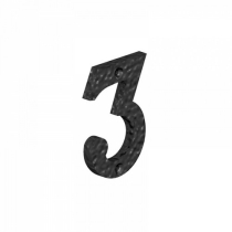 NUMBER 3 BLACK 75mm NUMERAL ORNAMENTAL DOOR FURNITURE