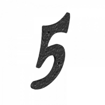 NUMBER 5 BLACK 75mm NUMERAL ORNAMENTAL DOOR FURNITURE