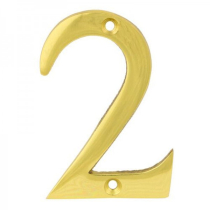 NUMBER 2 SOLID BRASS 75mm VICTORIAN DOOR NUMBER SET