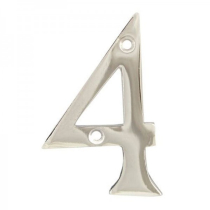 NUMBER 4 CHROME PLATED 75mm VICTORIAN DOOR NUMBER SET