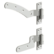 CURVED RAIL HINGE KIT LEFT HAND GALVANISED SET